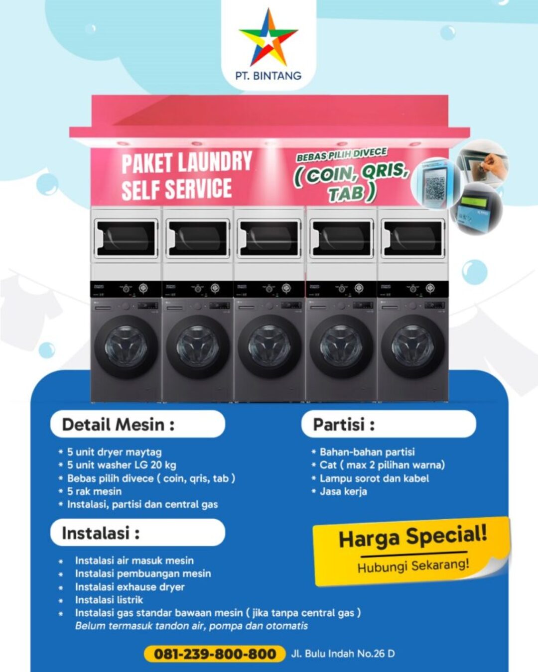 Paket Laundry Self Service Max